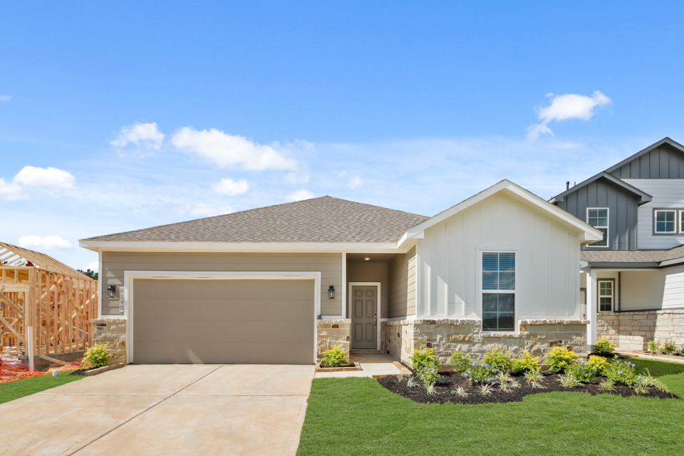 A house with a garage.