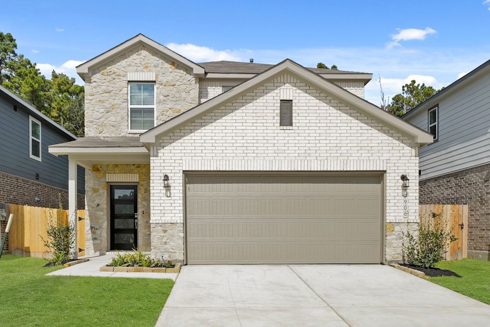 A house with a garage.
