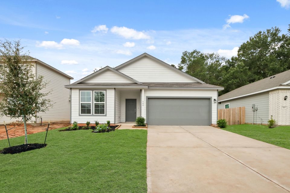 A house with a driveway.