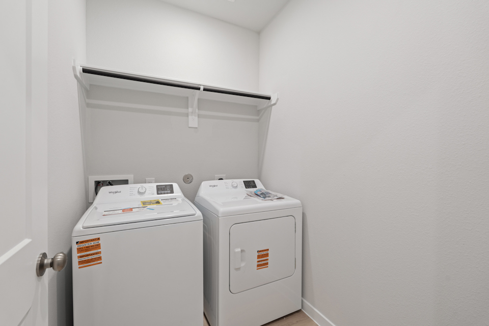 A white washing machine.