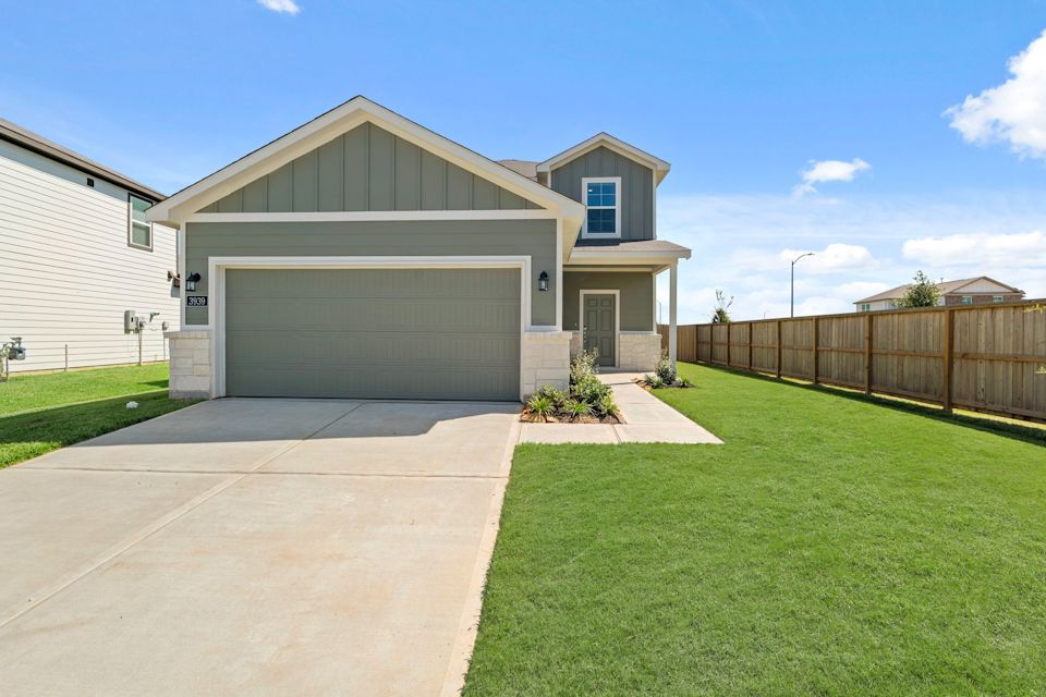 A house with a garage.