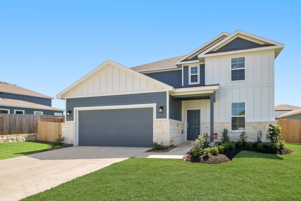 A house with a garage.