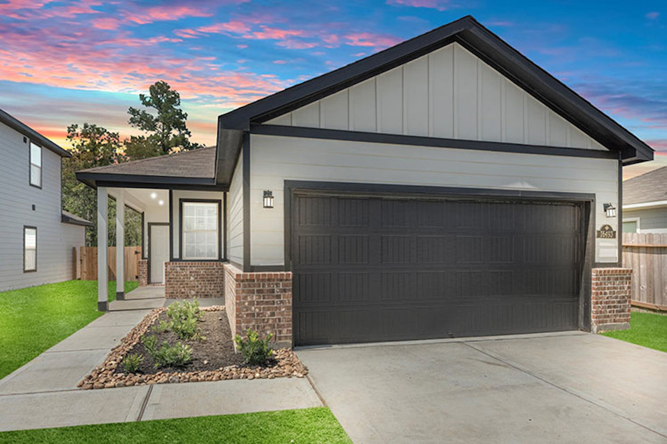 A house with a garage.