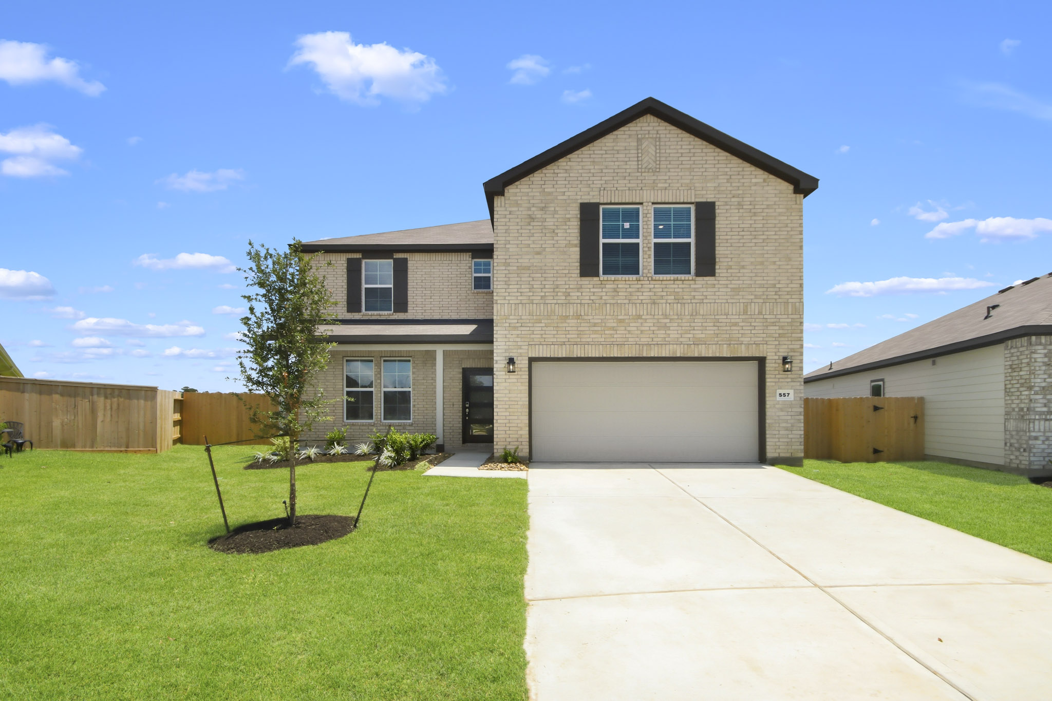 A house with a driveway.