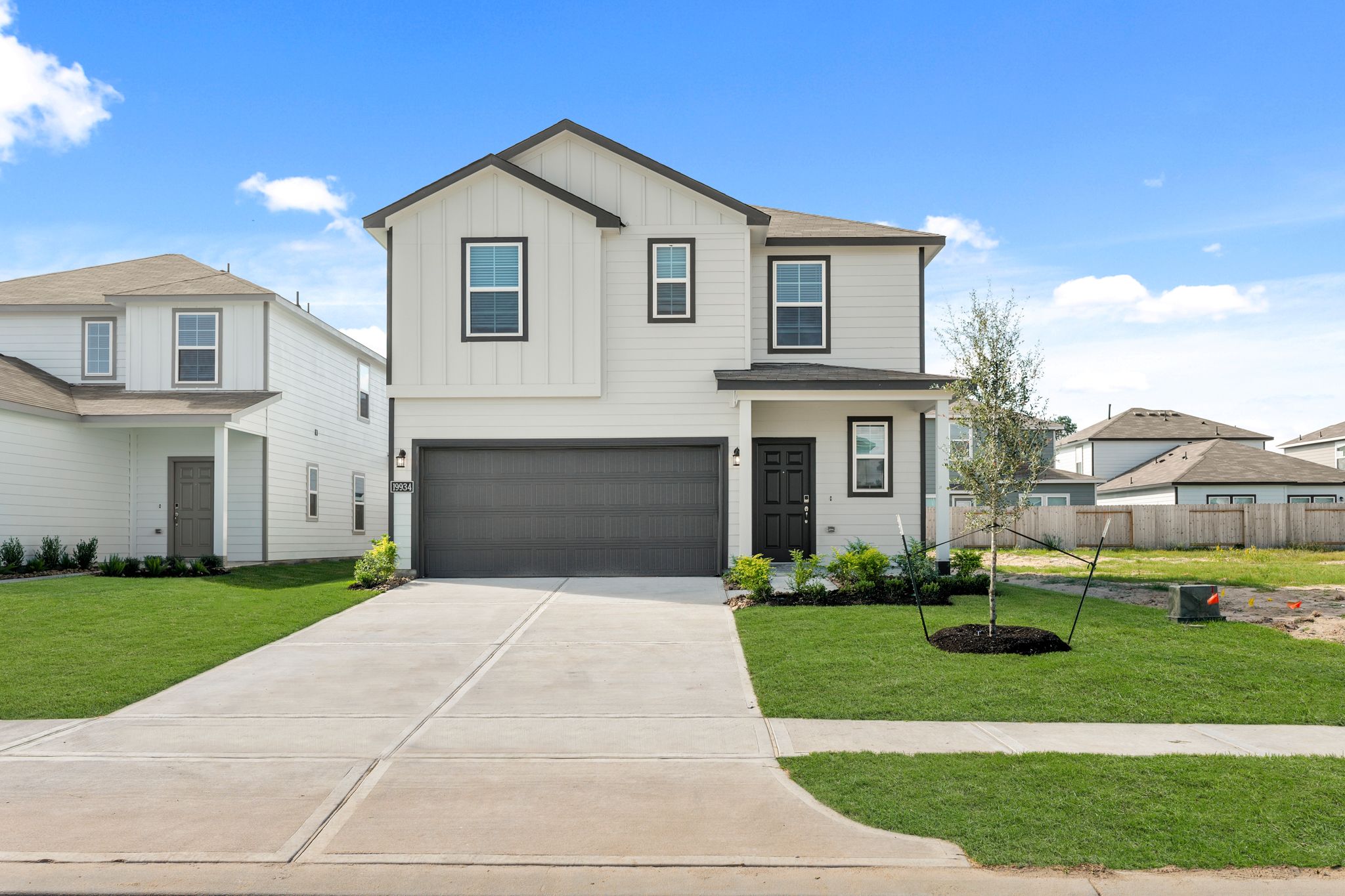 A house with a driveway.