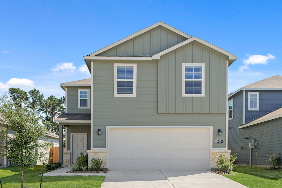 A house with a garage.