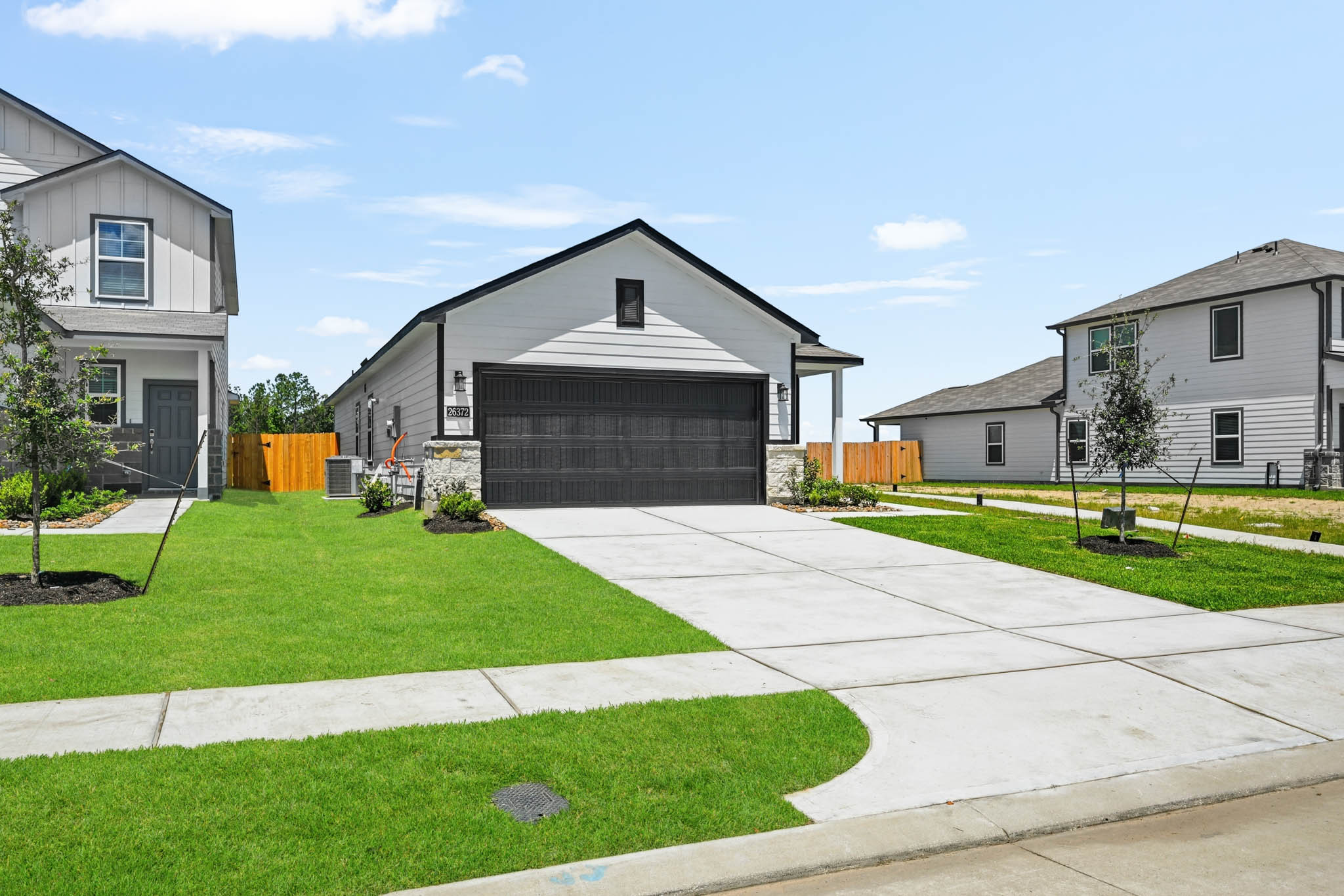 A house with a driveway.