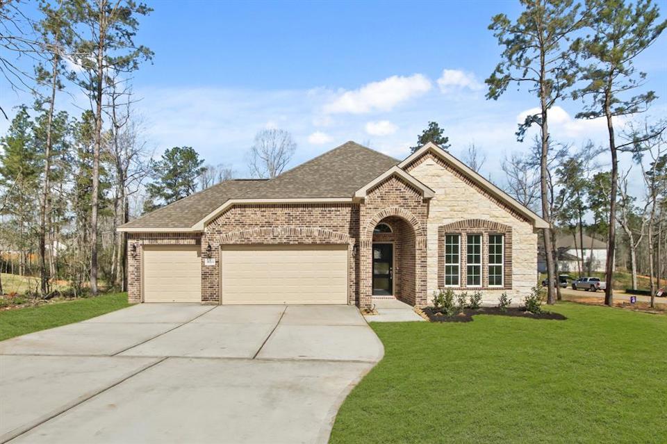 A house with a driveway.