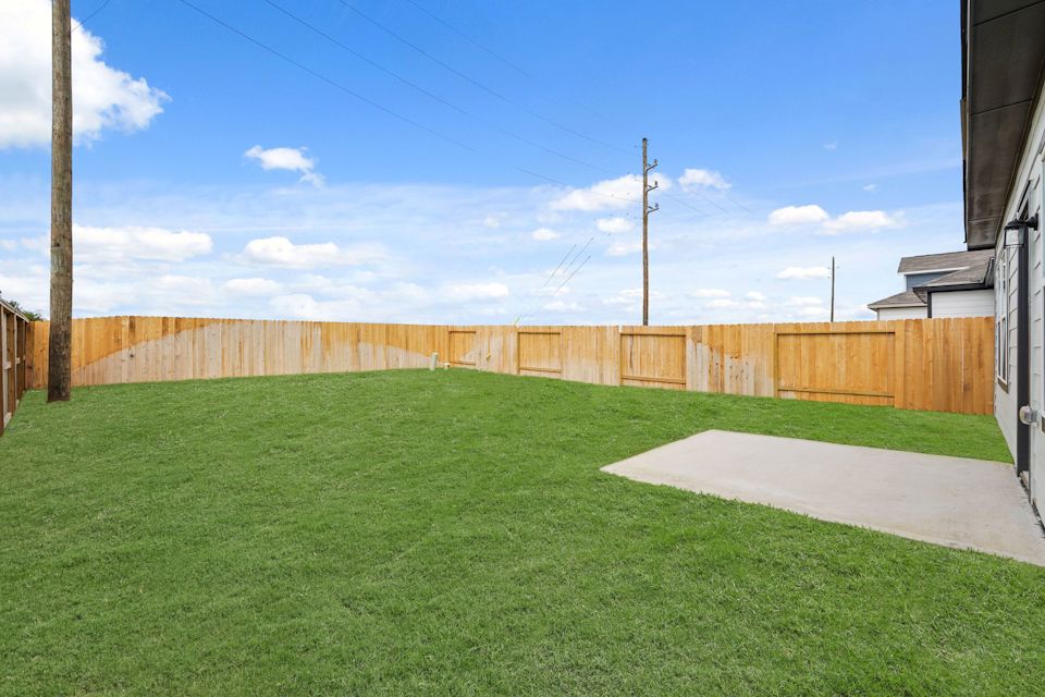 A fenced in yard.