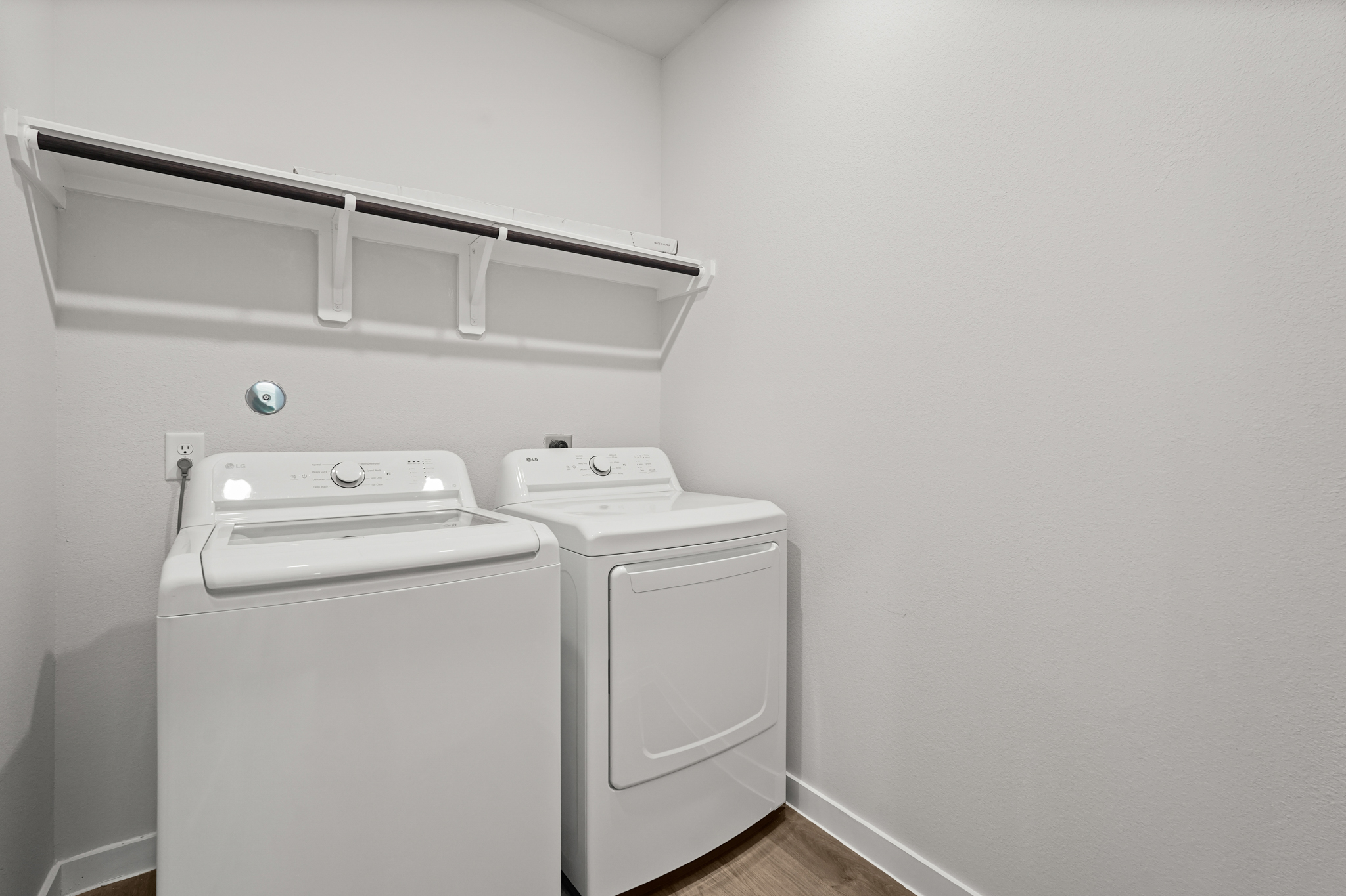 A washing machine and dryer.