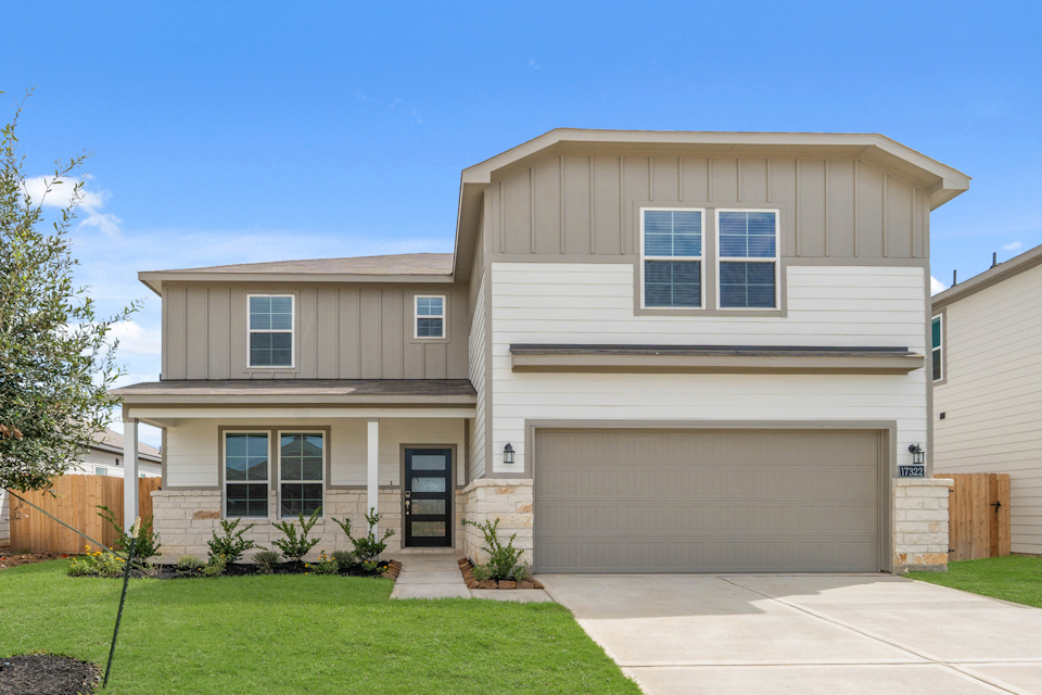 A house with a garage.
