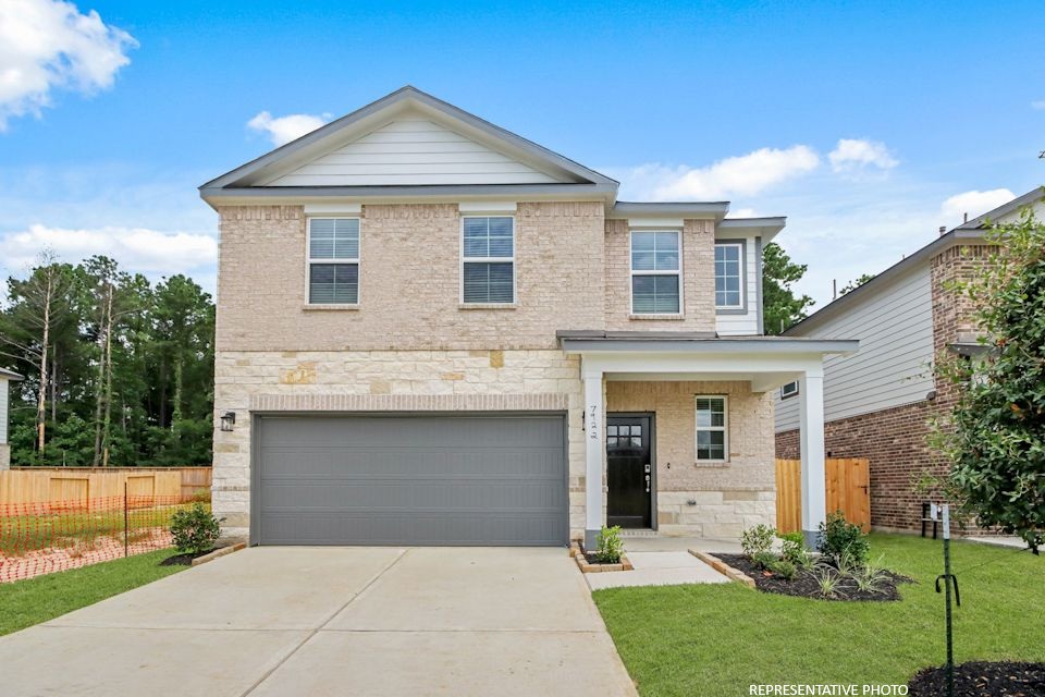 A house with a garage.