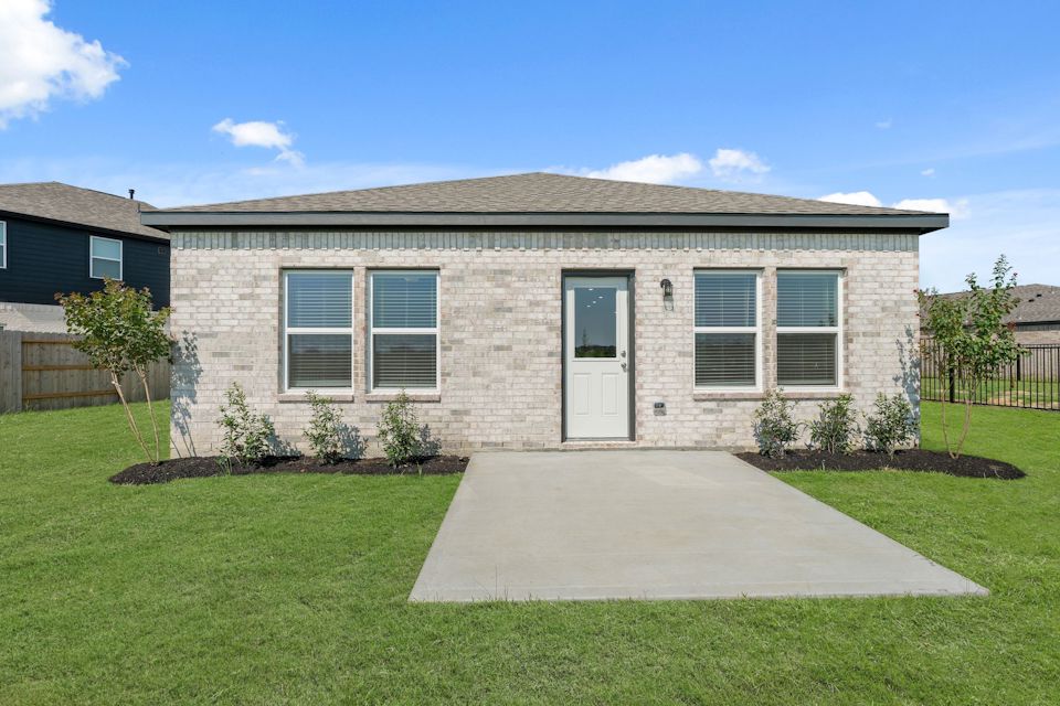A house with a front yard.