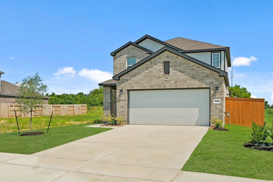 A house with a garage.
