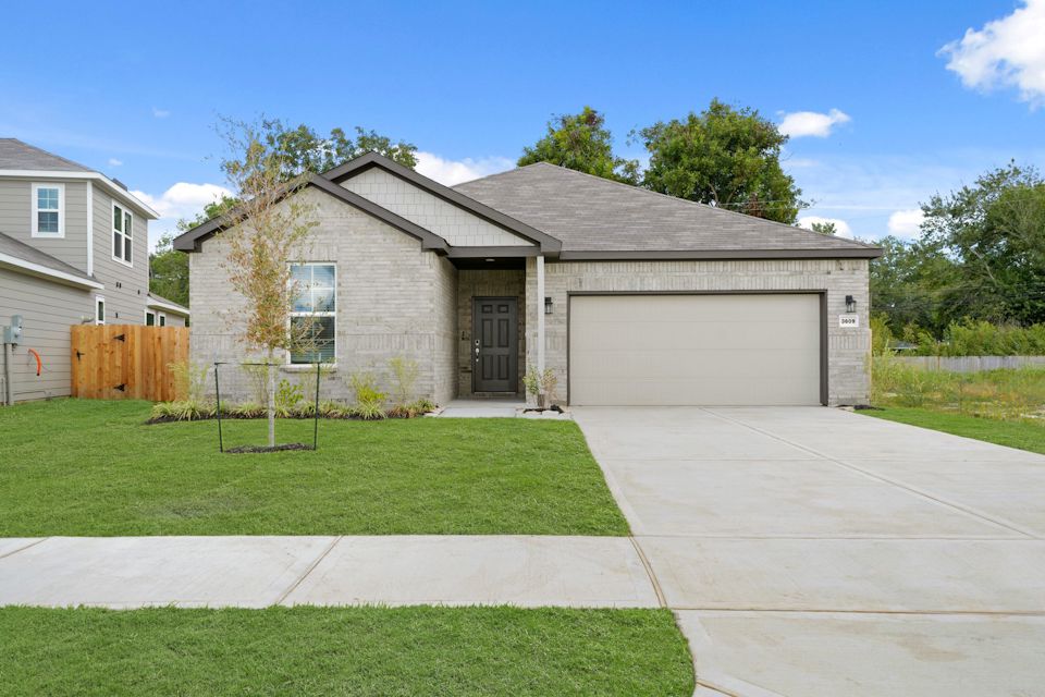 A house with a garage.