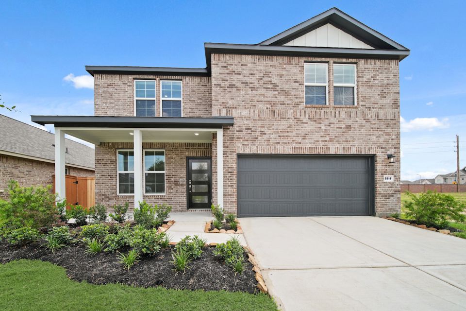 A house with a garage.