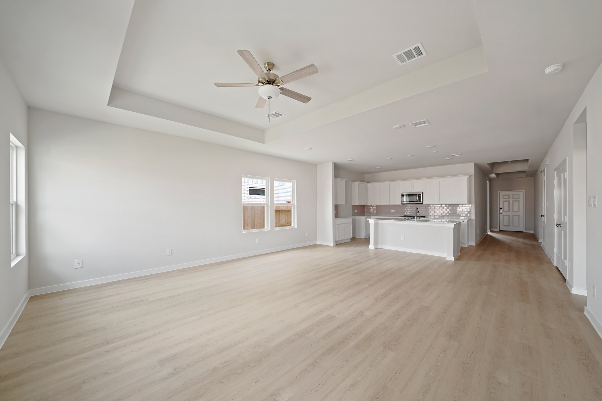 A large empty living room.