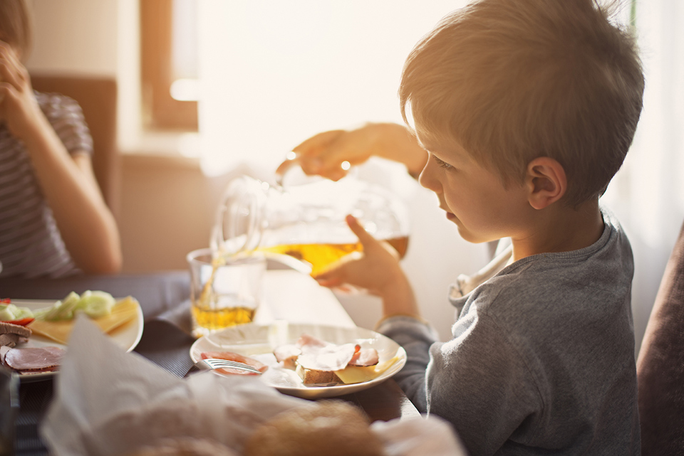 A child eating food.