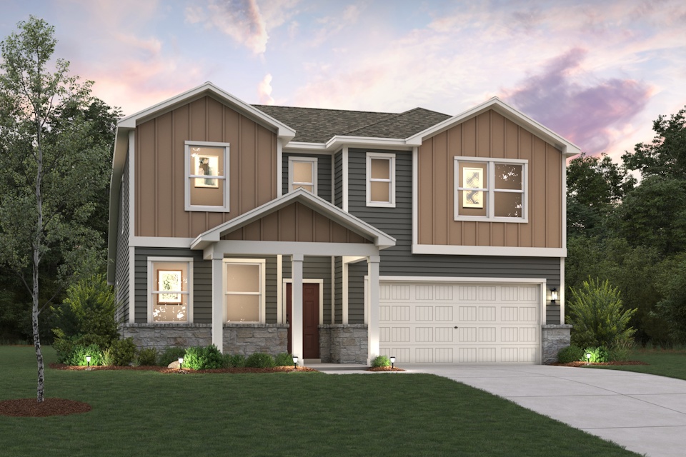 A house with a garage.