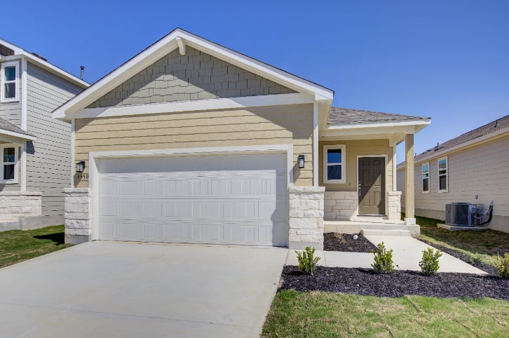A house with a garage.