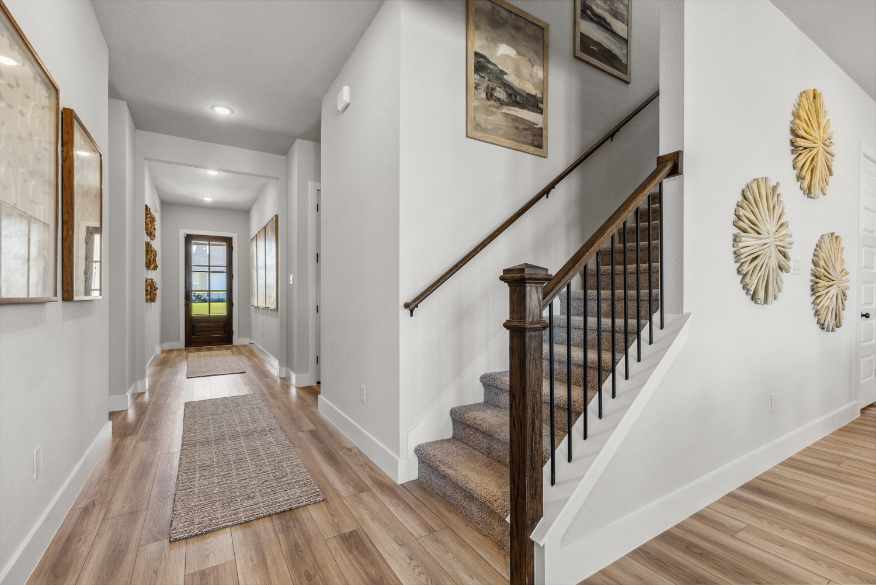 A staircase in a house.