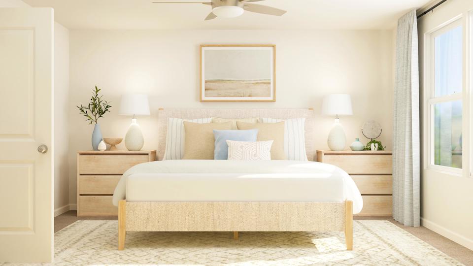A bed in a room.