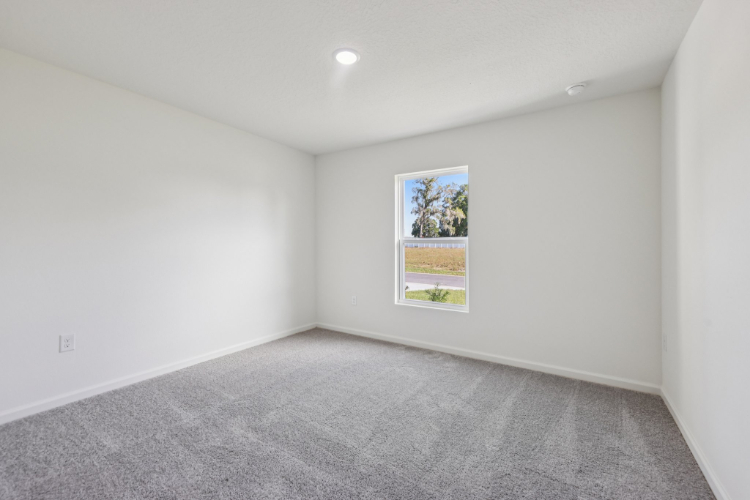 A room with a carpet and a painting on the wall.