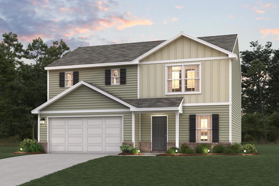A house with a garage.