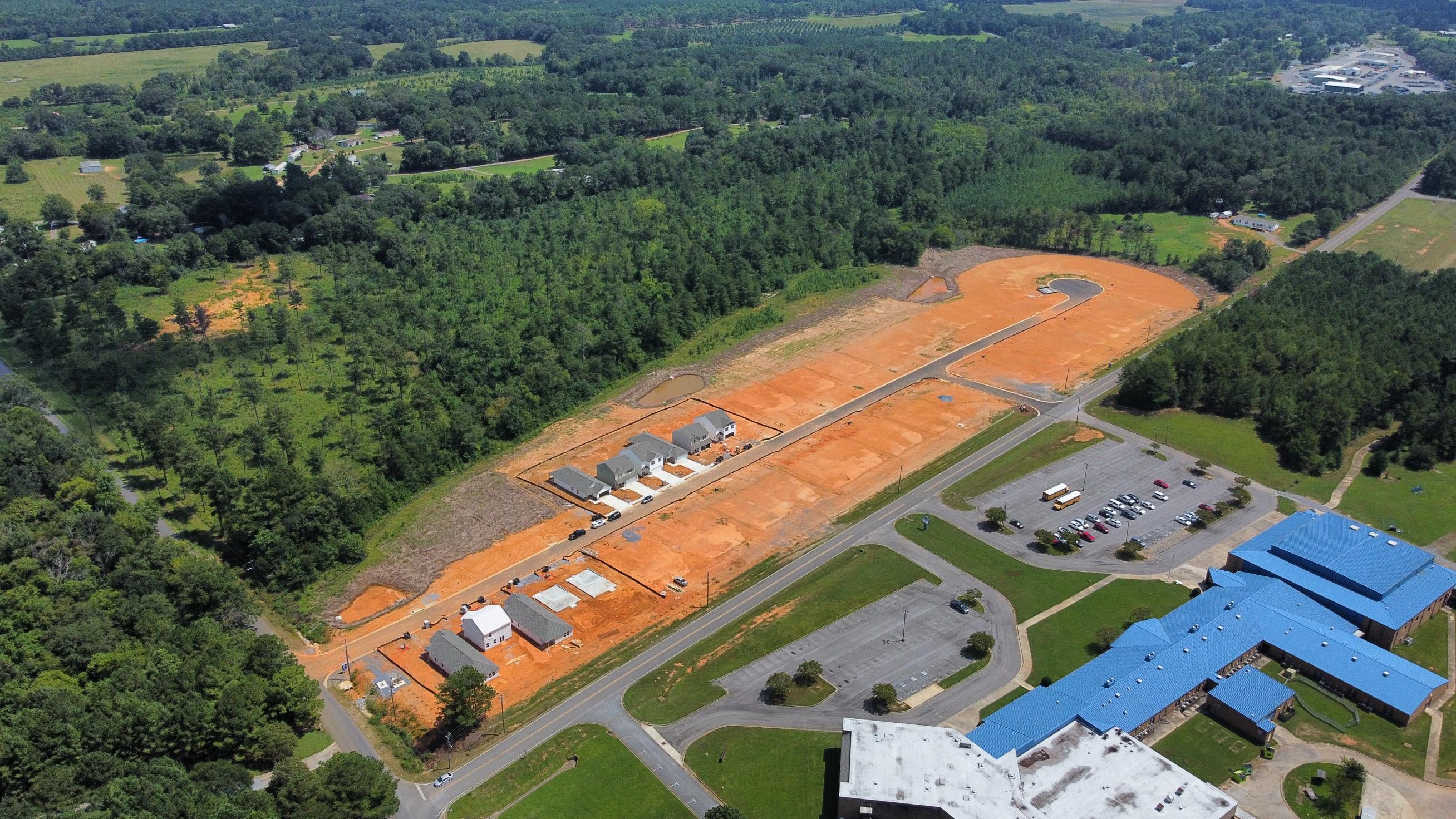 A high angle view of a road.