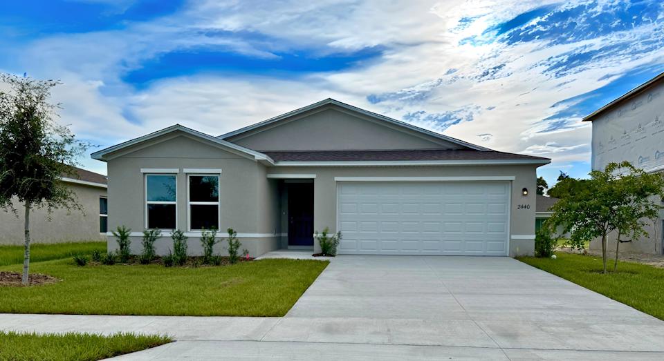 A house with a garage.