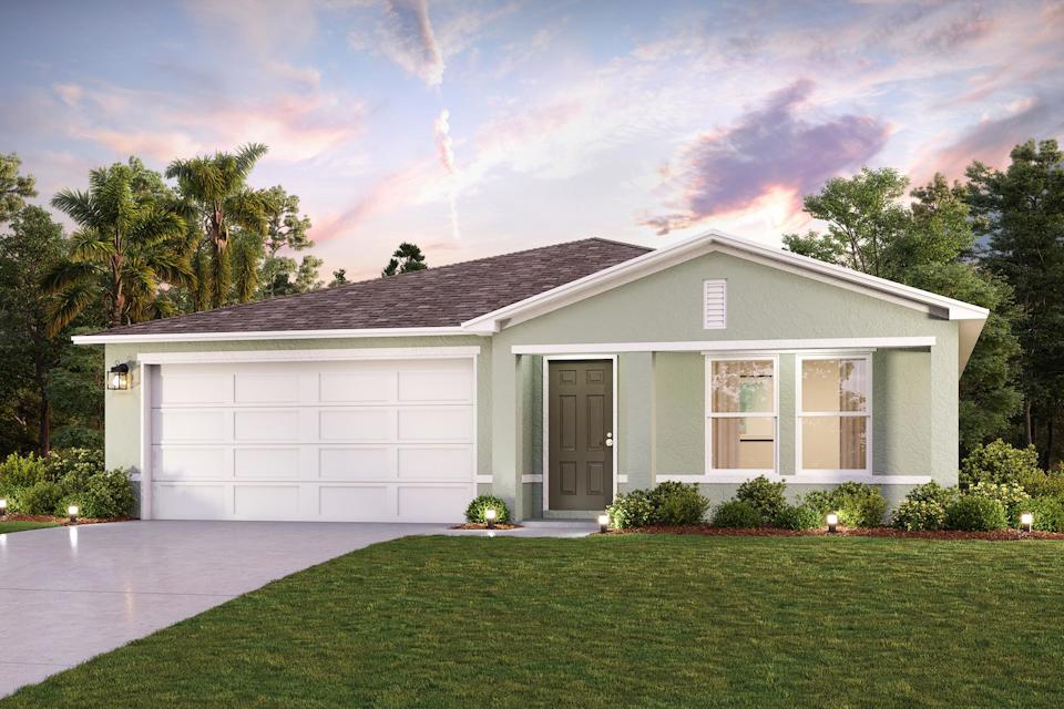 A house with a driveway.