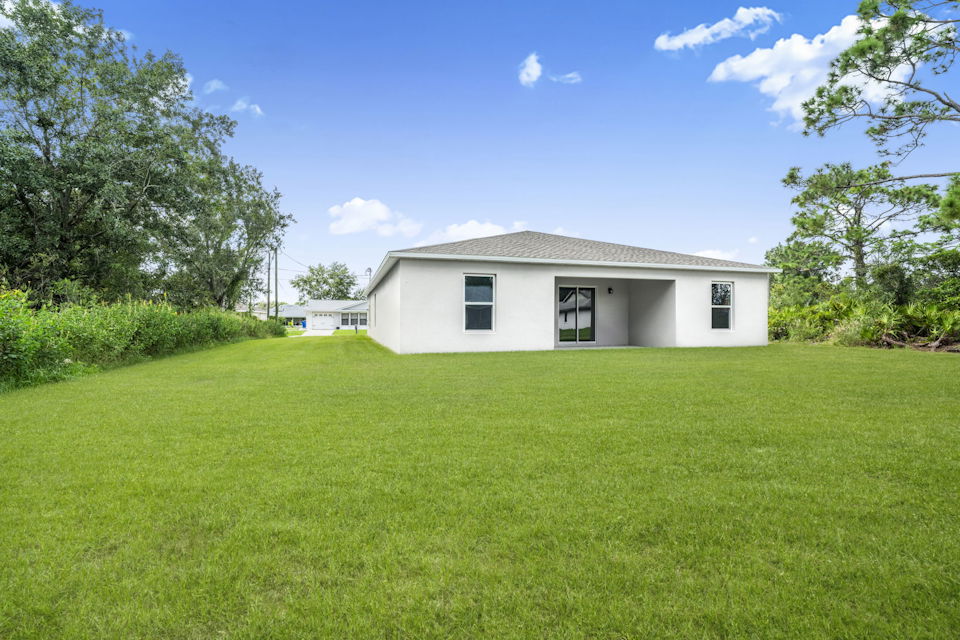 A house with a large yard.