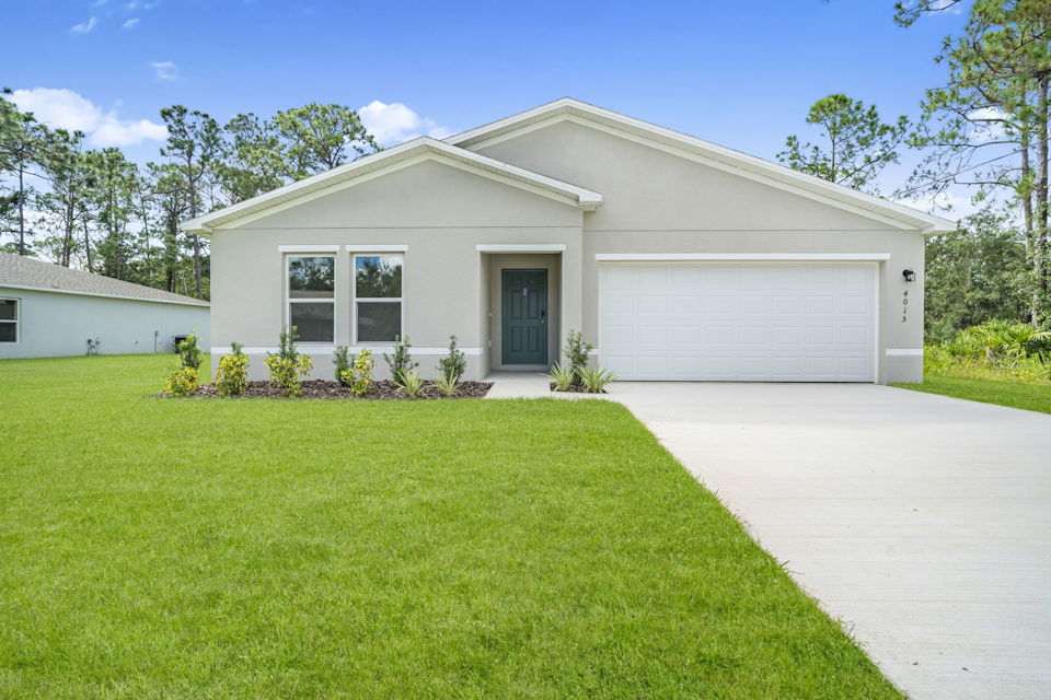 A house with a garage.
