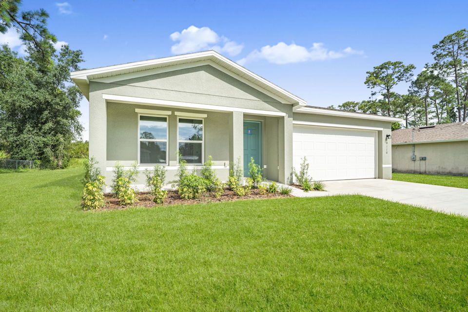 A house with a garage.