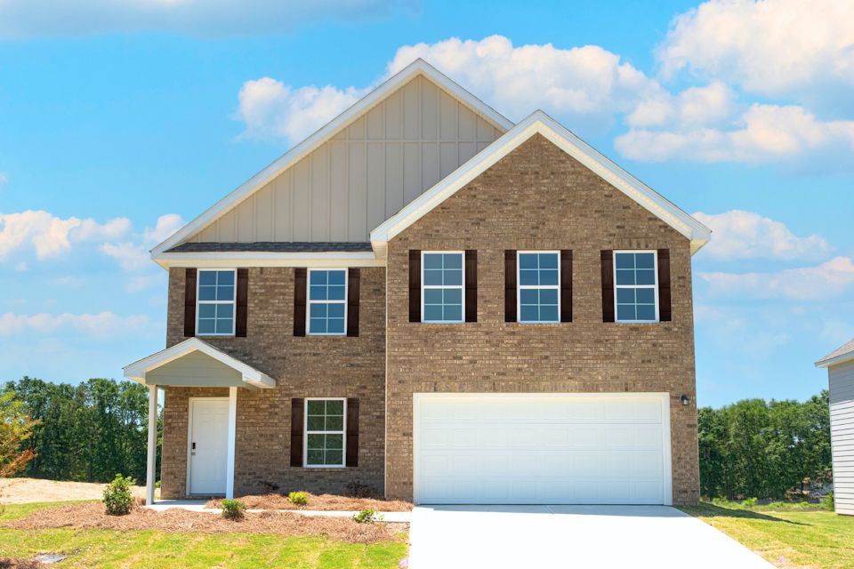 A house with a garage.