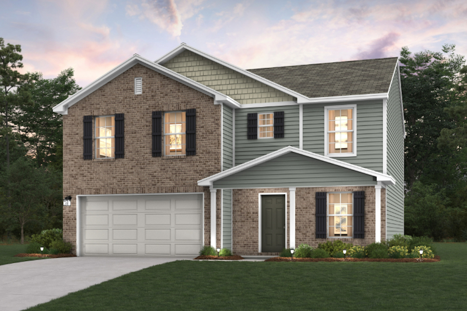 A house with a garage.
