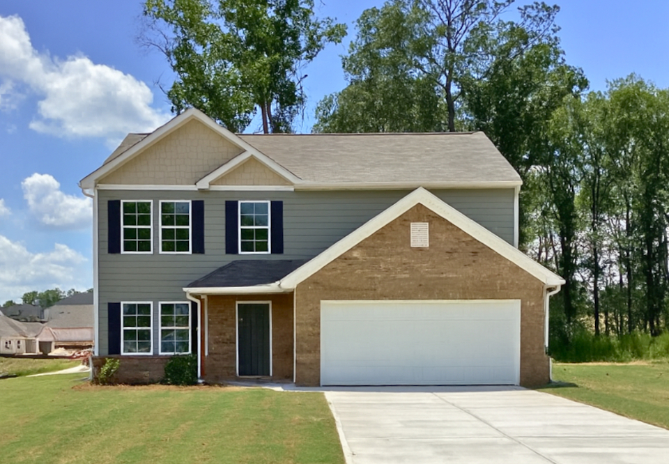 A house with a garage.