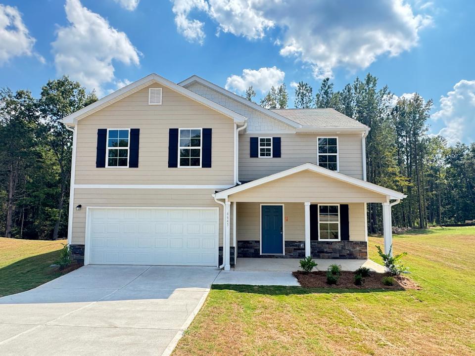 A house with a garage.