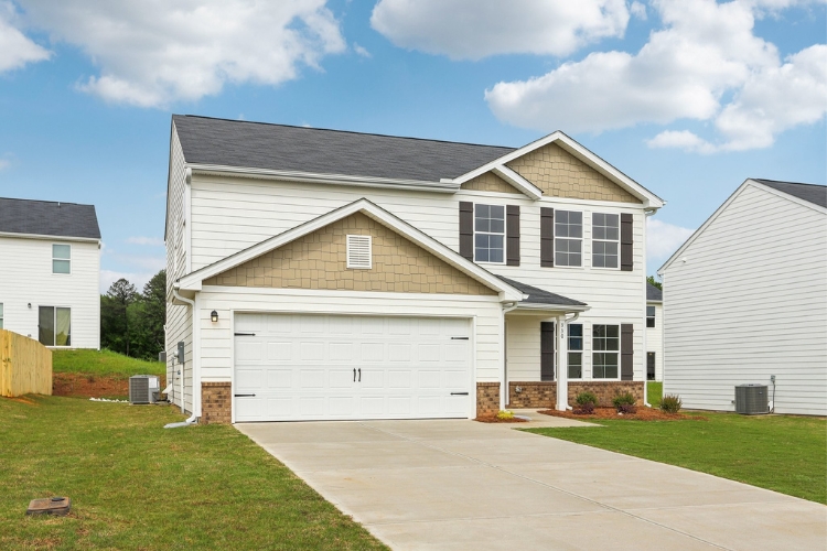 A house with a garage.
