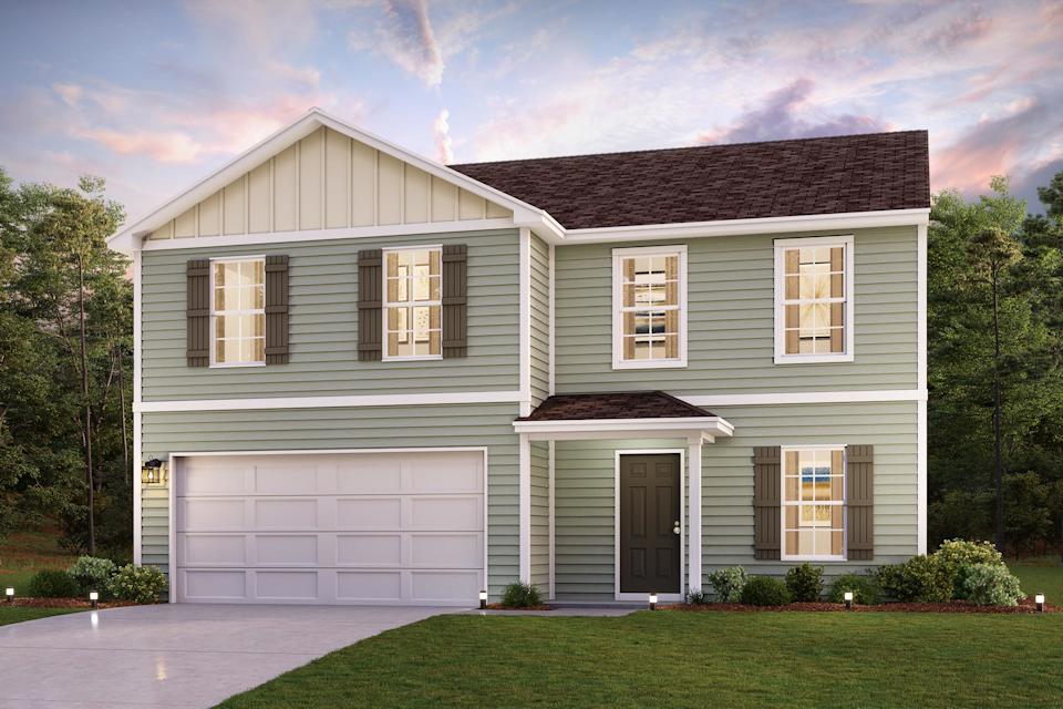 A house with a garage.