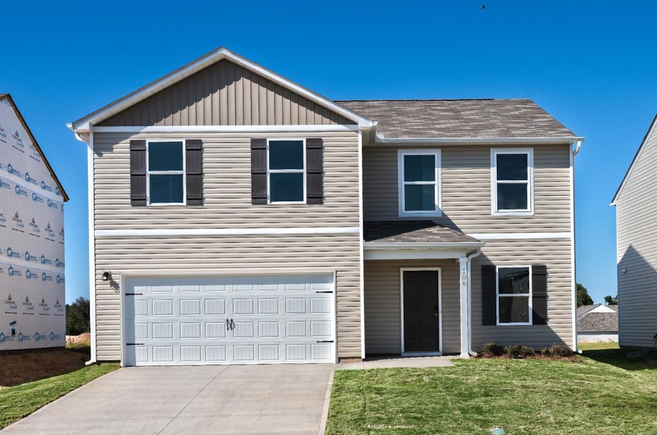 A house with a garage.