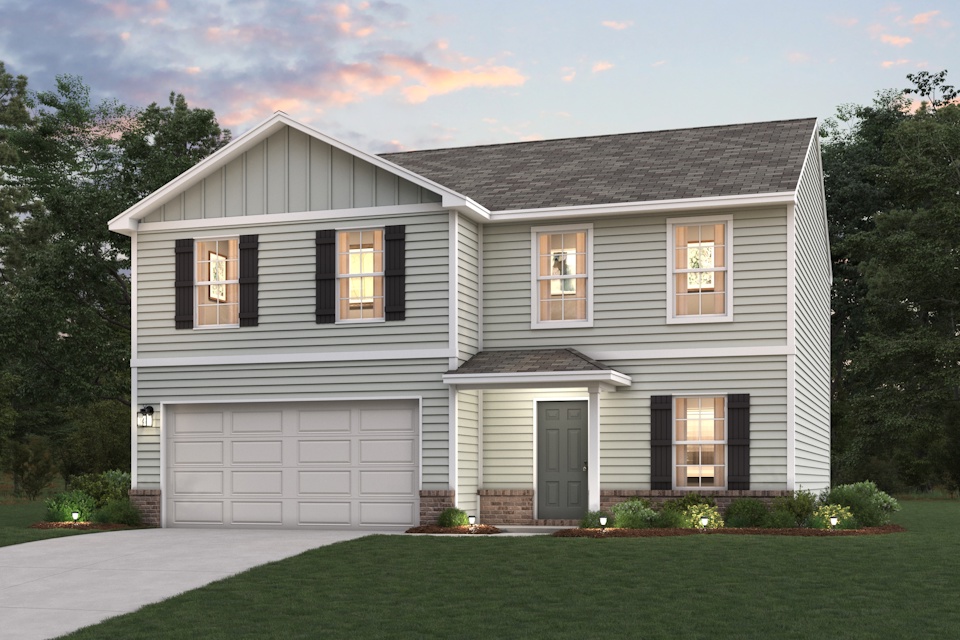 A house with a garage.