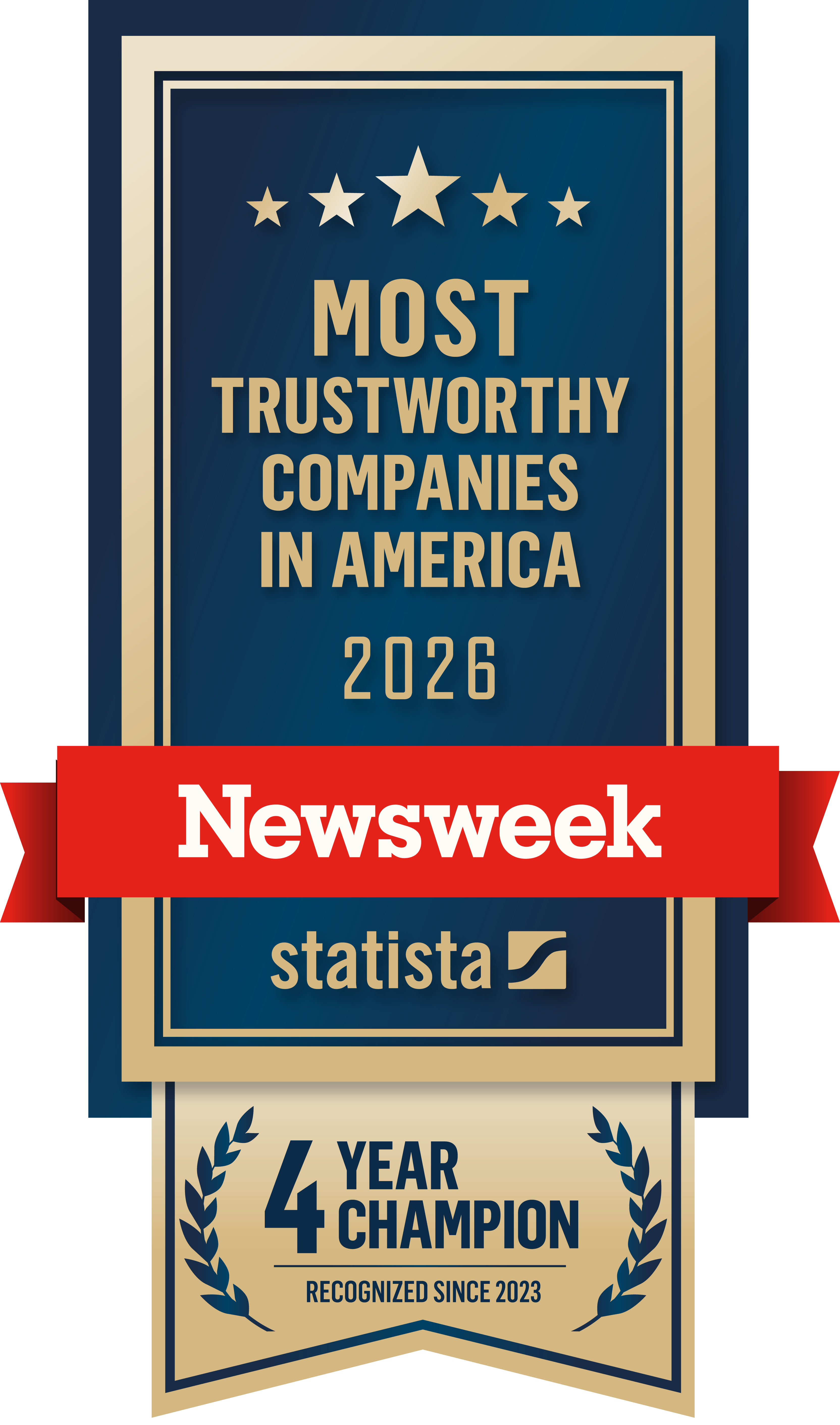 2026 Newsweek America's Most Trustworthy Award - 4 Year Champion