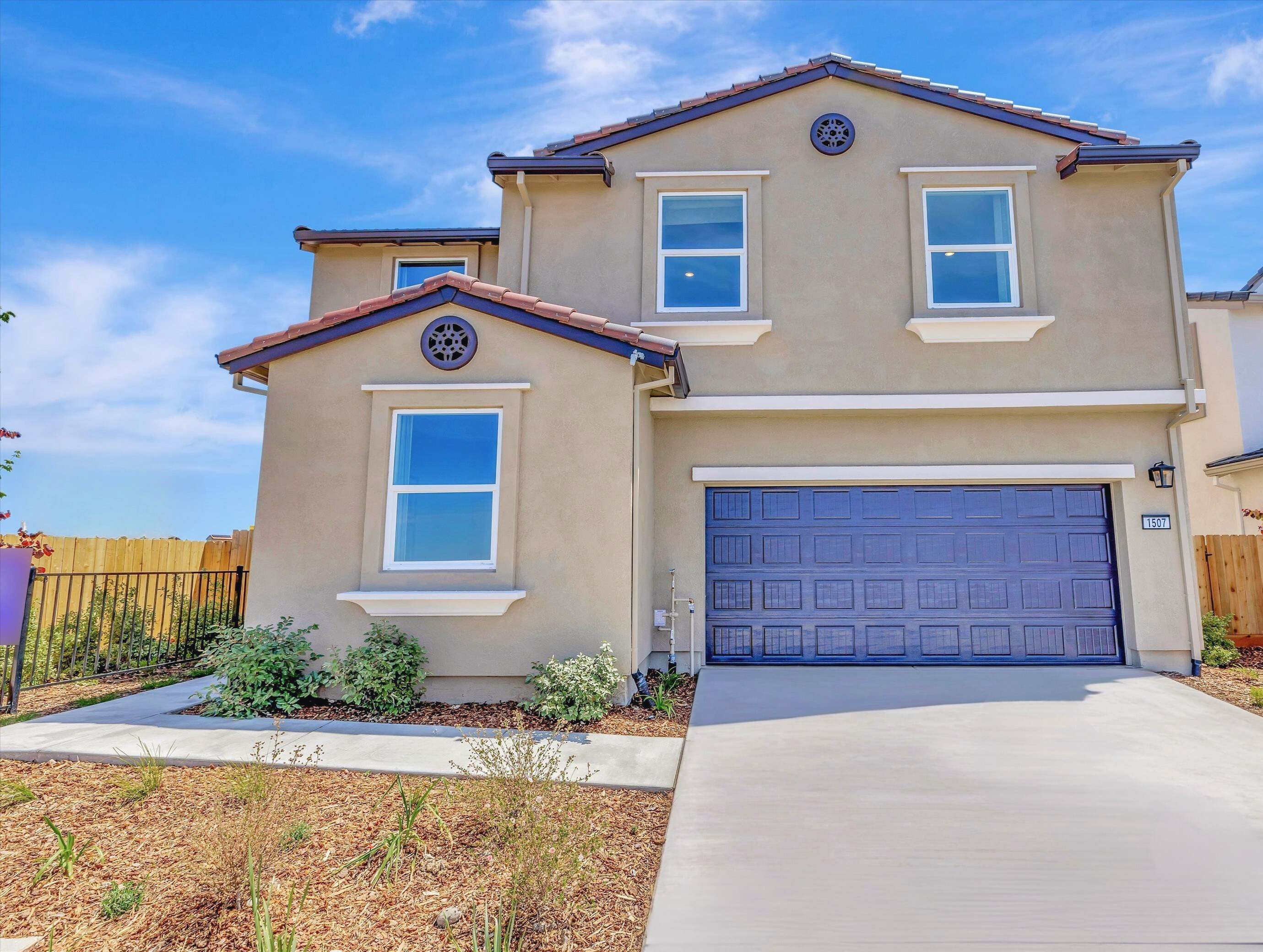 A house with a garage.